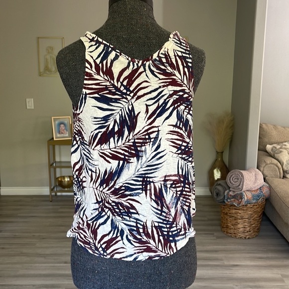 Lucky Brand Torpical Leaf Print Sleeveless Top Size Small - Picture 7 of 8